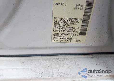 2013 Nissan Altima 2.5 Sv z USA, uszkodzony, nr VIN 1N4AL3AP8DN427952